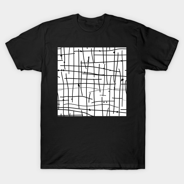 Messy Grid black and white T-Shirt by MegMarchiando